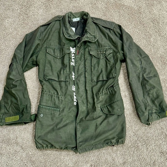 One of a kinda Riley Vintage 1967 military Vietnam War army jacket size S - Picture 2 of 15